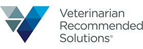 Logo of Veterinarian Recommended Solutions with a blue and teal geometric design.