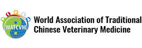 Logo of the World Association of Traditional Chinese Veterinary Medicine featuring a globe and colorful symbols.