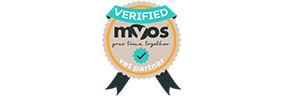 Logo of MYOS with a 'Verified Vet Partner' badge and teal accents.